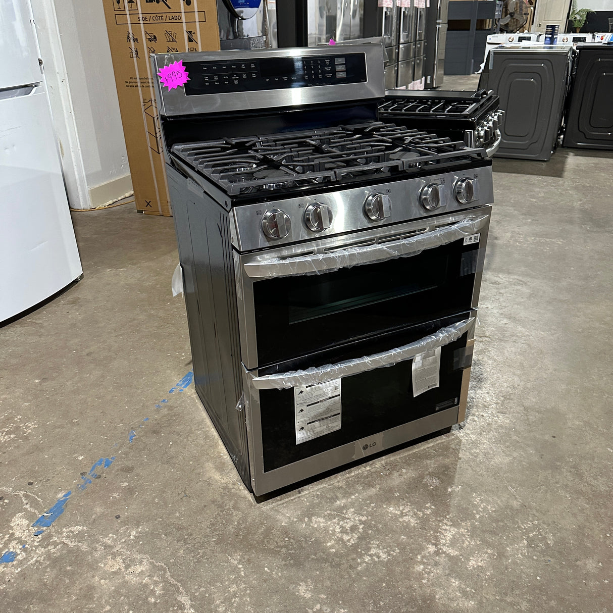 Lg Stainless Steel Gas Range 5 burner With Double Oven