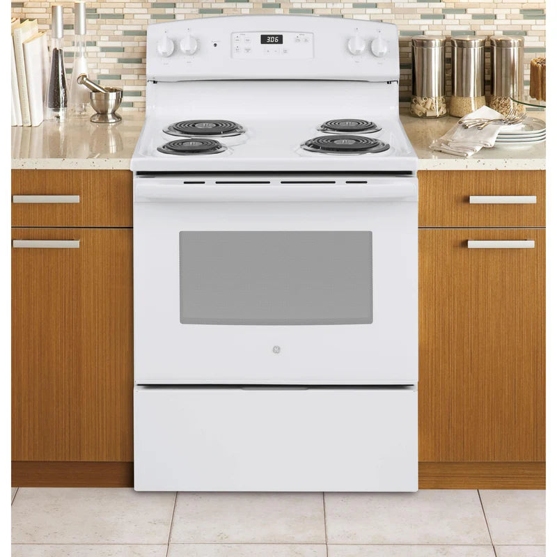 30 in. 4 Burner Element Free-Standing Electric Range in White