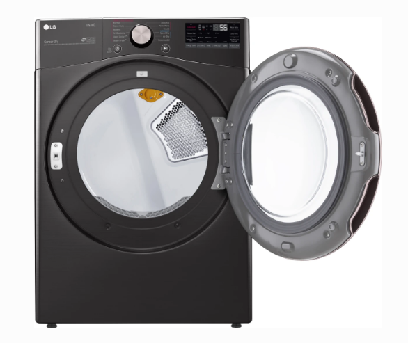 LG 7.4 Cu. Ft. Stackable Vented Gas Dryer with TrueSteam, Sensor Dry & Steam Cycle DLGX4001B – High Efficiency Smart Dryer (Black Steel)