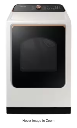 Samsung 7.4 Cu. Ft. Smart Gas Dryer with Steam Sanitize+, Sensor Dry & Wi-Fi Connectivity DVG55CG7500E – High Efficiency Dryer (Ivory)
