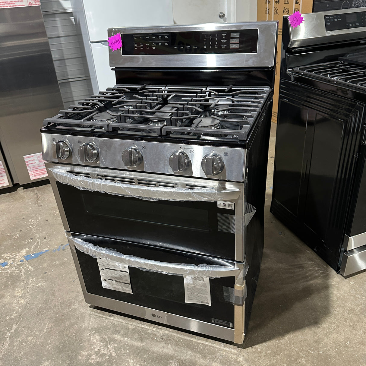 Lg Stainless Steel Gas Range 5 burner With Double Oven