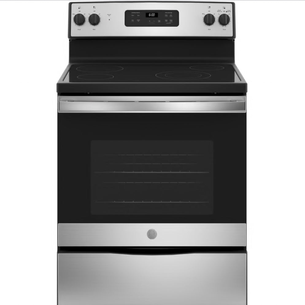 GE 30” Free-Standing Electric Range with Stainless Steel Finish GRF400SV1SS