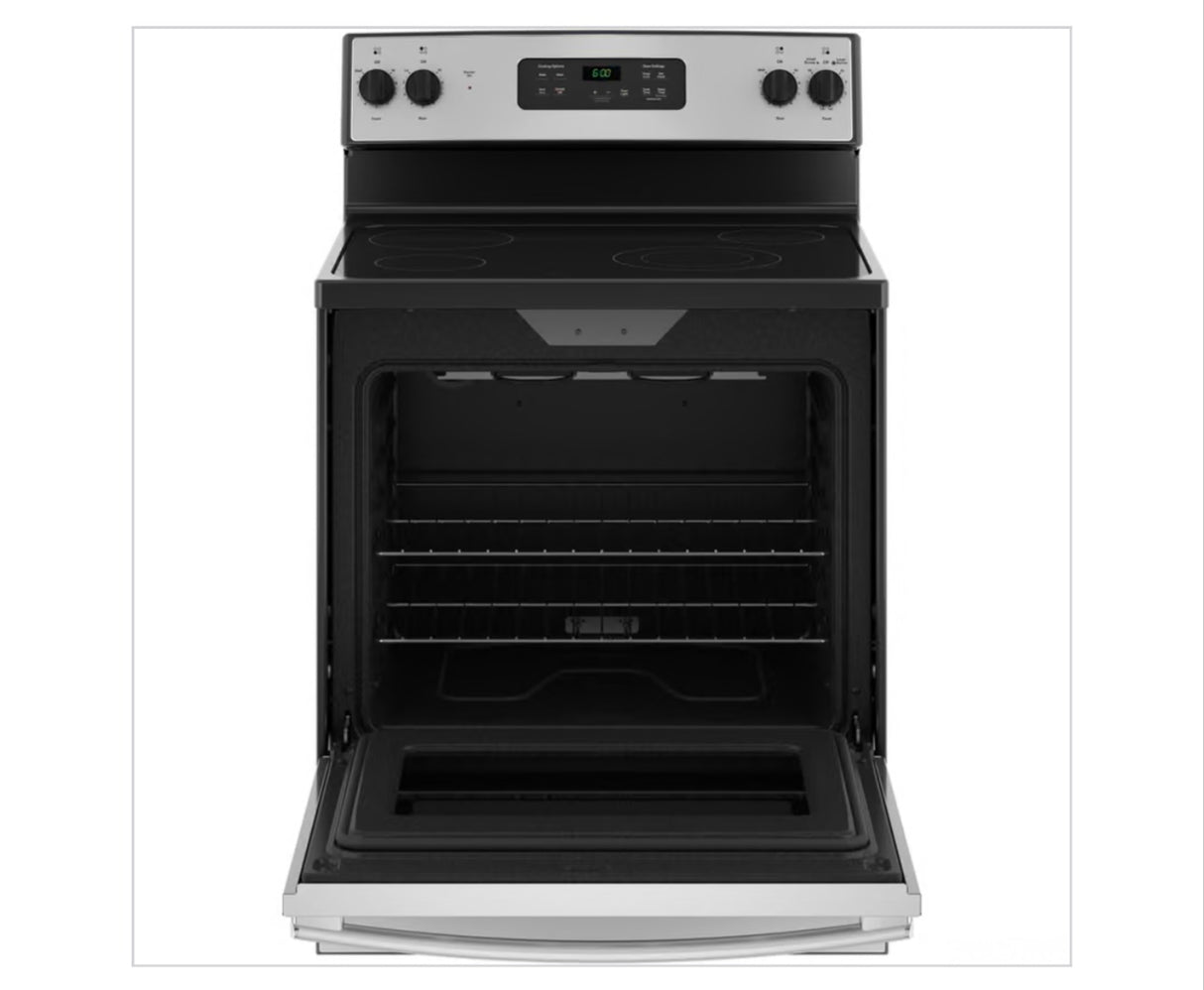 GE 30” Free-Standing Electric Range with Stainless Steel Finish GRF400SV1SS