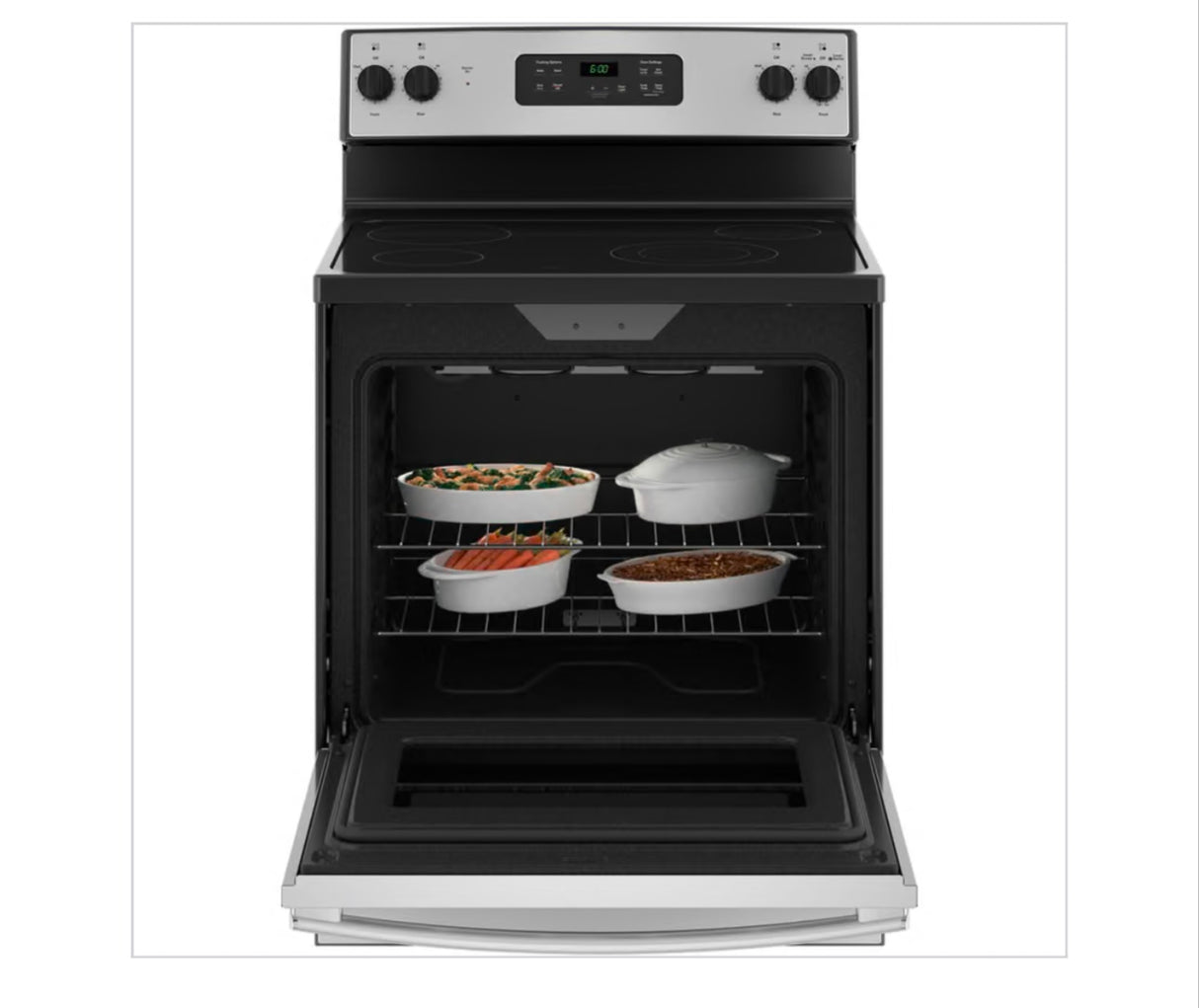 GE 30” Free-Standing Electric Range with Stainless Steel Finish GRF400SV1SS