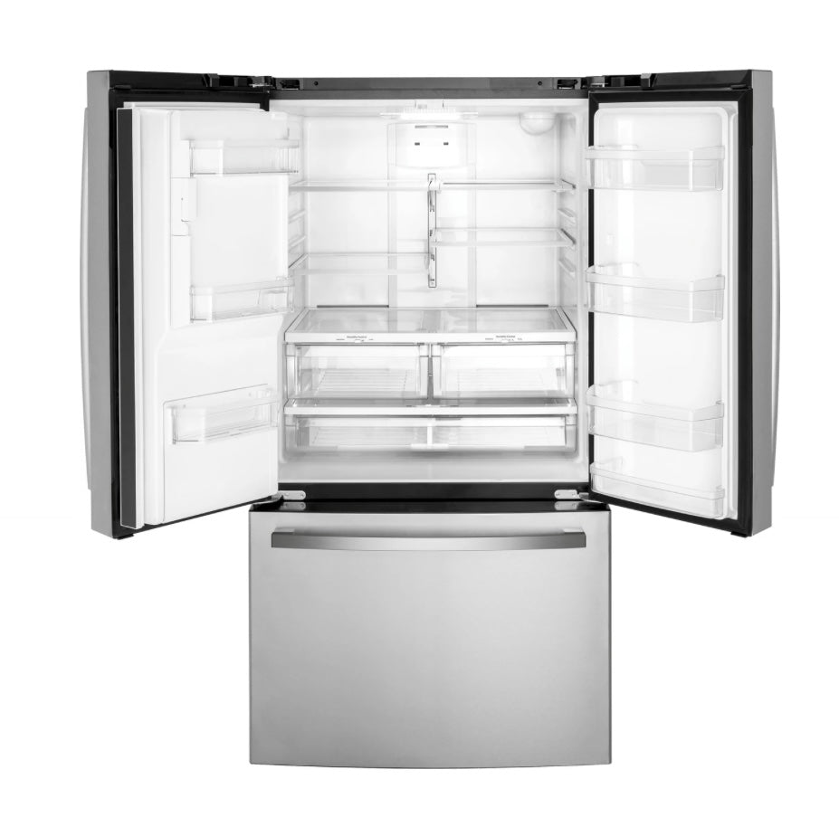 GE® 25.6 Cu. Ft. French Door Refrigerator with Ice & Water Dispenser GFE26JYMFS – Fingerprint Resistant Stainless Steel