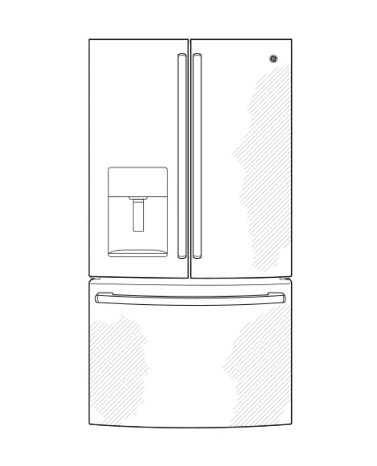 GE® 27.7 Cu. Ft. French Door Refrigerator with Ice & Water Dispenser GFE28GELDS – Slate Finish Refrigerator