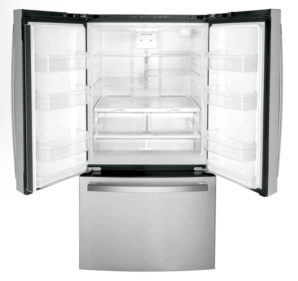 GE® 27.0 Cu. Ft. French Door Refrigerator with Internal Water Dispenser GNE27JYMFS – Fingerprint Resistant Stainless Steel
