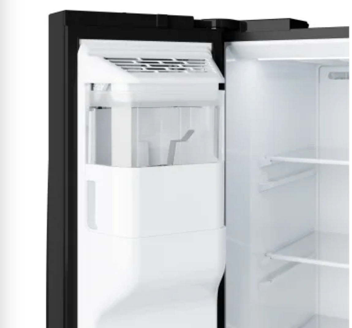 GE® 27.7 Cu. Ft. Side-by-Side Refrigerator with Ice & Water Dispenser GSE28NGYBB – Black Finish