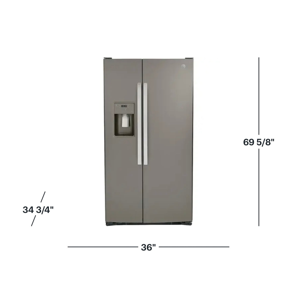 GE® 25.3 Cu. Ft. Side-by-Side Refrigerator with Ice & Water Dispenser GSS25GMPES – Fingerprint Resistant Stainless Steel