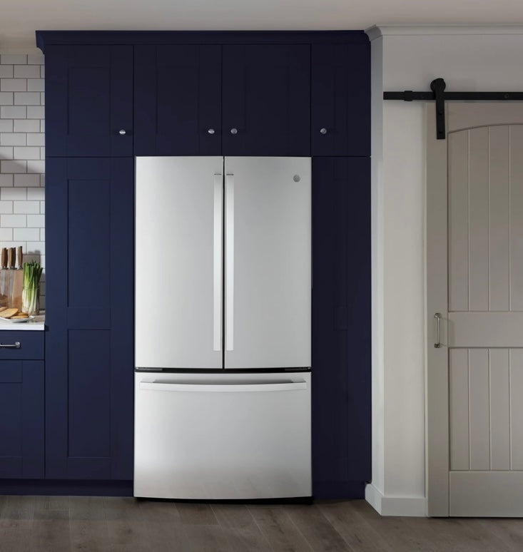 GE® 23.1 Cu. Ft. Counter-Depth French Door Refrigerator with Internal Water Dispenser GWE23GYNFS – Fingerprint Resistant Stainless Steel