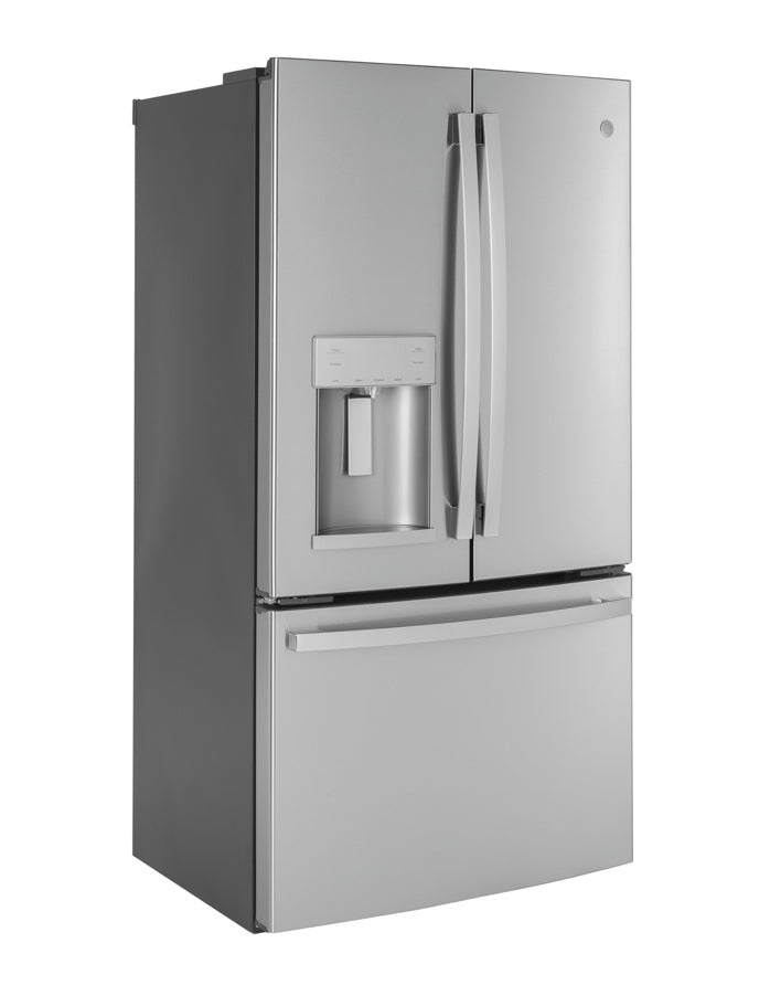 GE® 22.1 Cu. Ft. Counter-Depth French Door Refrigerator with Internal Water Dispenser GYE22GYNFS – Fingerprint Resistant Stainless Steel