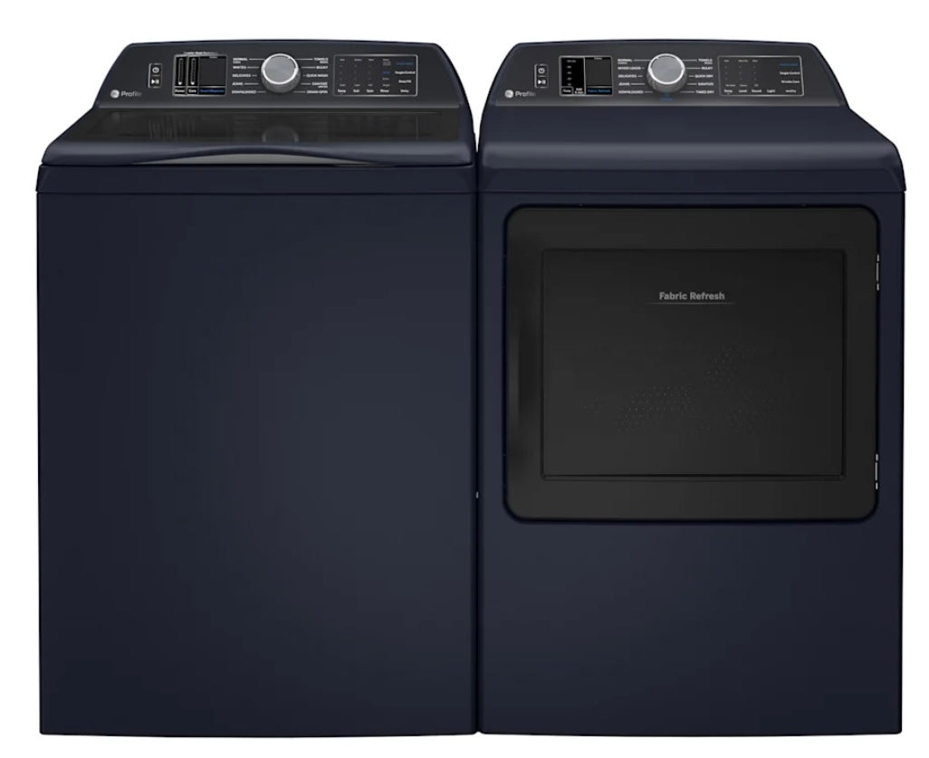 GE Profile™ Smart Washer & Electric Dryer Laundry Pair PTW800BPWRS & PTD80EBPTRS – Sapphire Blue