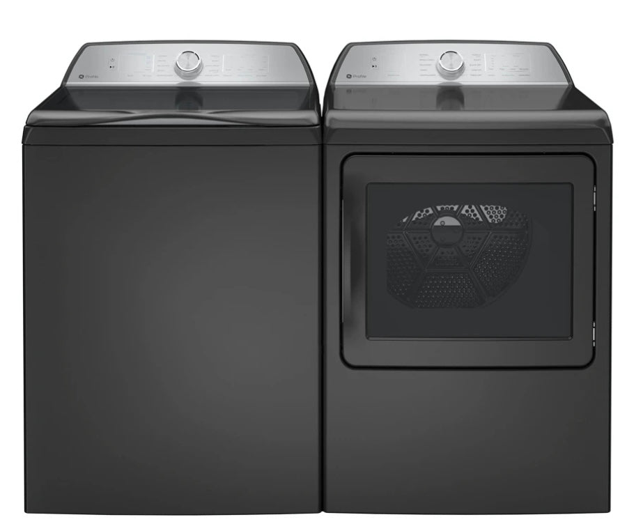 GE Profile™ Top Load Washer & Electric Dryer Laundry Pair PTW605BPRDG & PTD60EBPRDG – Carbon Graphite