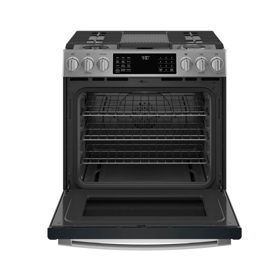 GE Profile™ 30" Smart Slide-In Gas Range with Convection Oven PGS930YPFS – Fingerprint Resistant Stainless Steel