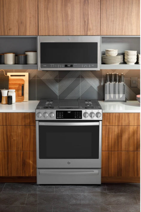 GE Profile™ 30" Smart Dual-Fuel Slide-In Range with Convection Oven P2S930YPFS – Fingerprint Resistant Stainless Steel