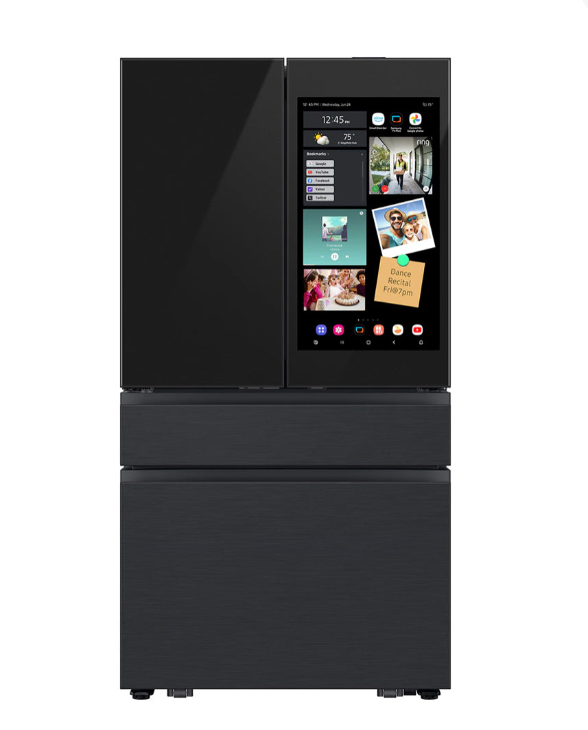 Samsung Bespoke 29 Cu. Ft. 4-Door French Door Refrigerator with AI Family Hub™+ RF90F29AECRAA – Black Stainless Steel
