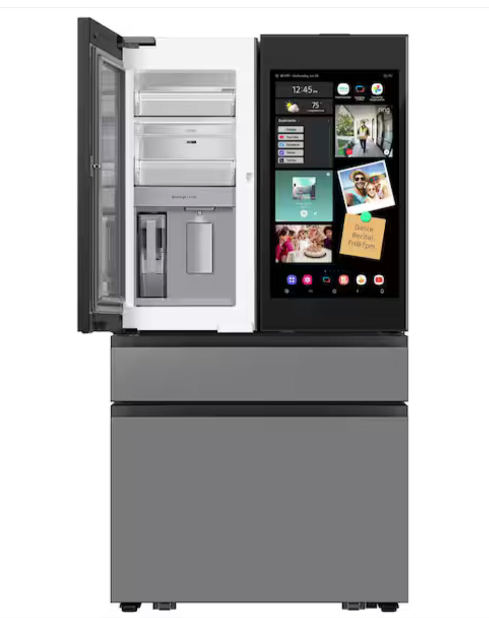 Samsung Bespoke 29 Cu. Ft. 4-Door French Door Refrigerator with AI HubFamily ™+ RF90F29AECRAA – Stainless Steel