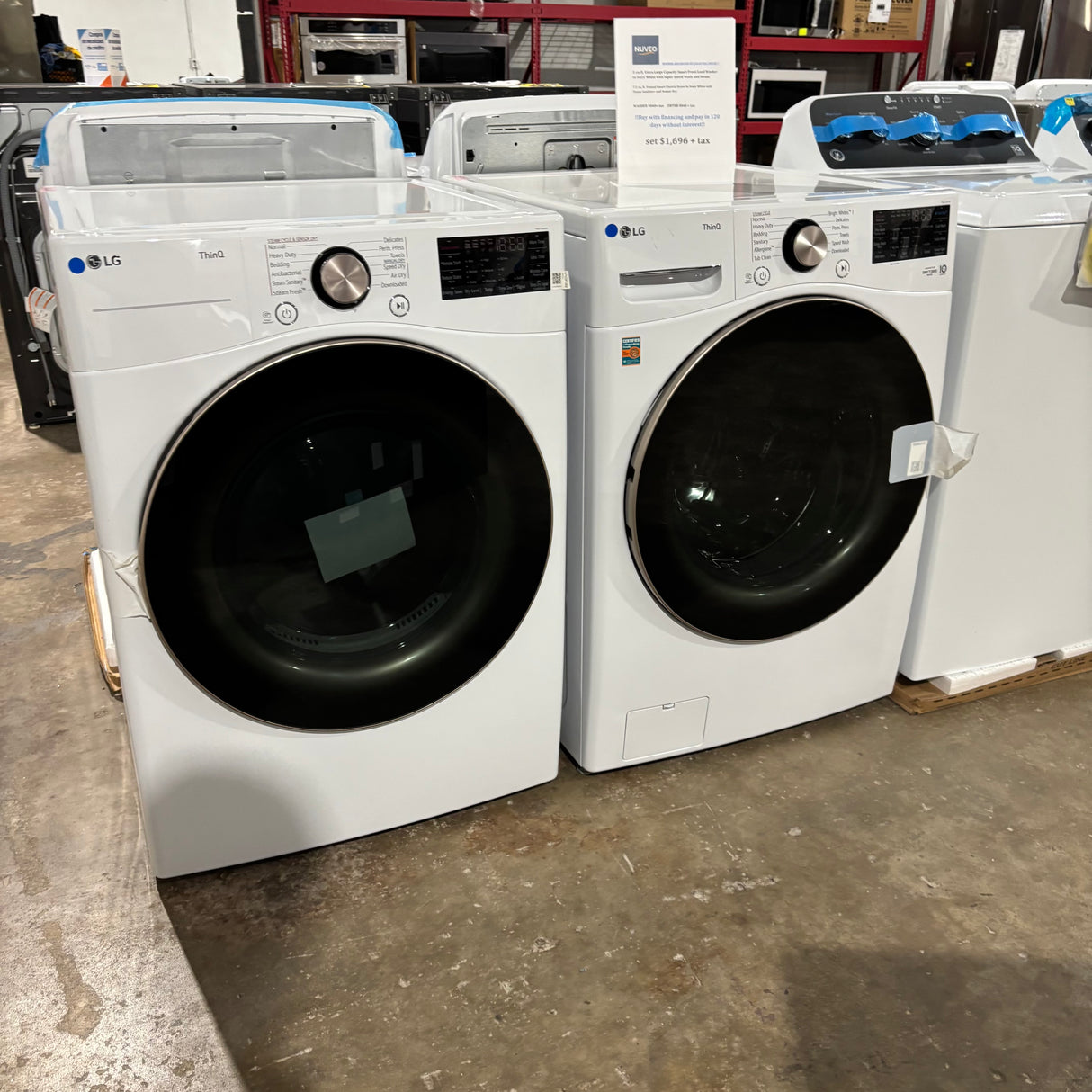 LG Side-by-Side Front Load Washer and Electric Dryer Set in White