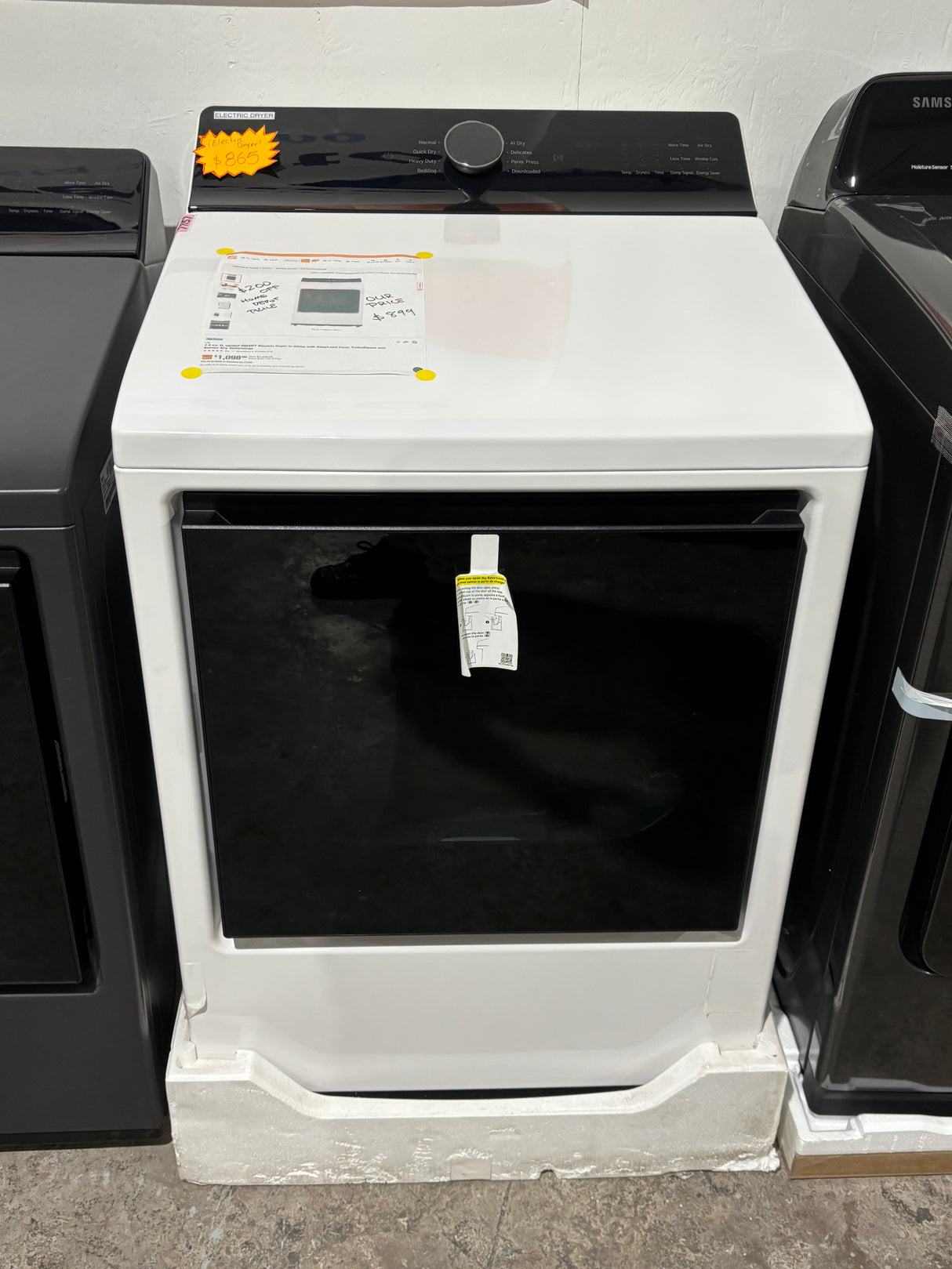 LG large capacity 5.0 cubic ft electric dryer