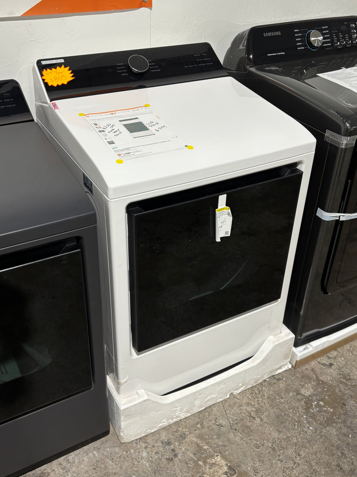 LG large capacity 5.0 cubic ft electric dryer