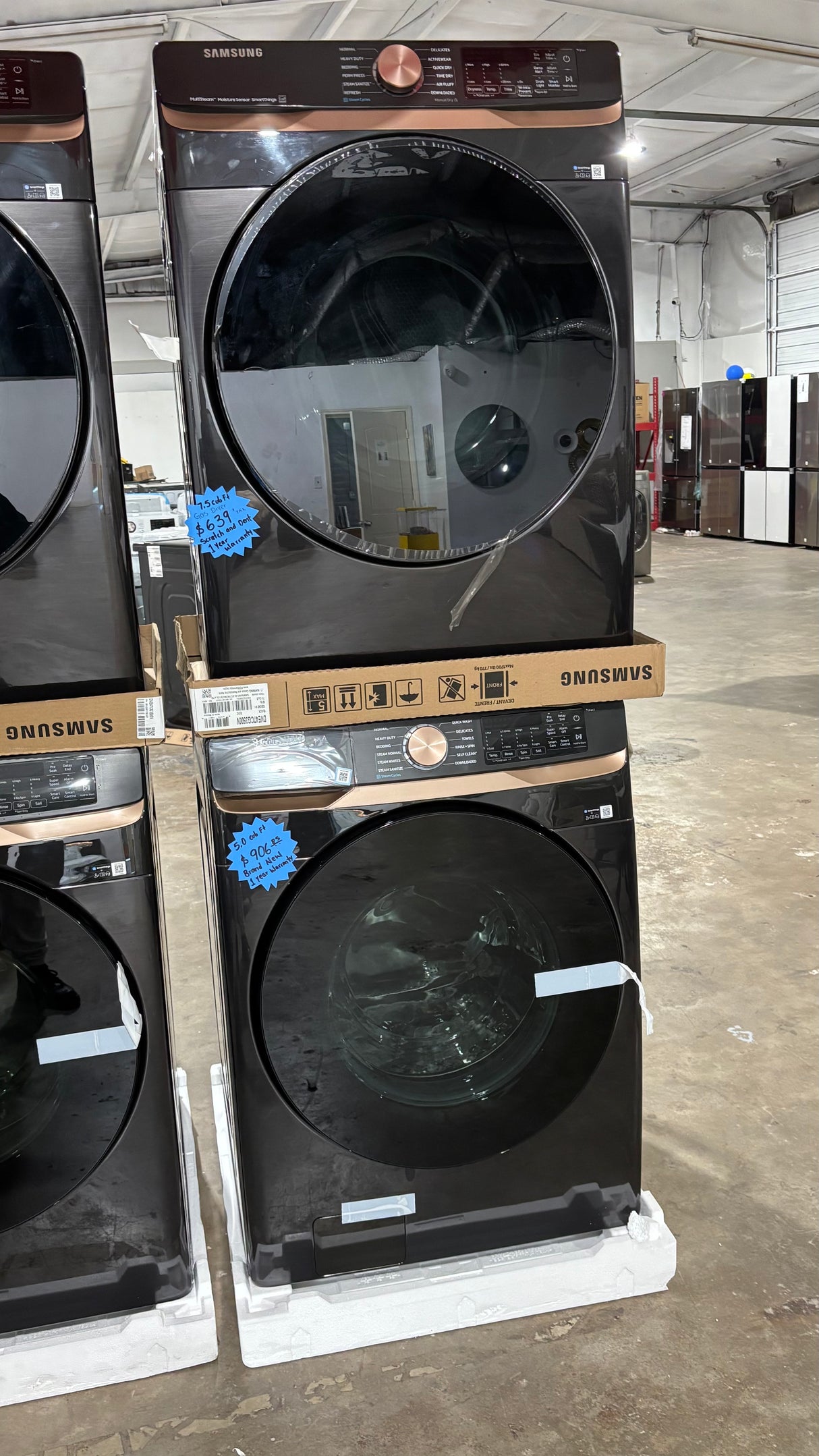 Samsung Side-by-Side Front Load Washer and Electric Dryer Set in Black