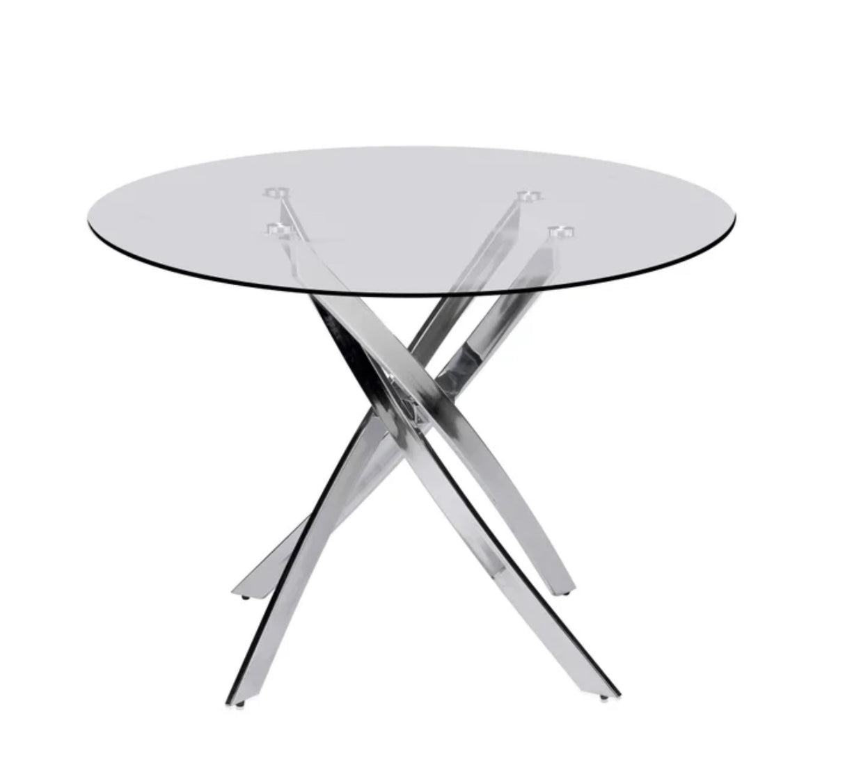 D106 - Black - Glass Table + 4 Chairs