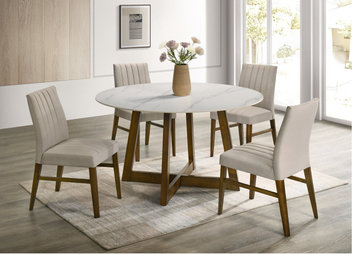 ENZO20 Dark Oak Dining Table + 4 Chair Set