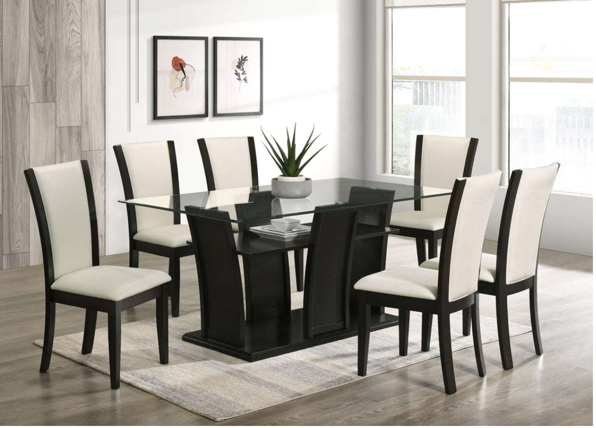Florida - White (LINEN) Dining Table + 6 Chair Set