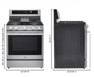 LG 6.3 Cu. Ft. Smart Wi-Fi Enabled ProBake Convection® Gas Range with Air Fry & EasyClean® LRGN6325X – Stainless Steel Smart Range