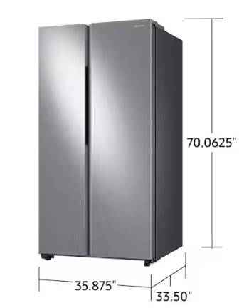 36 in. 28 cu. ft. Standard Depth Smart Side by Side Refrigerator in Fingerprint-Resistant Stainless Steel rs28a500asr
