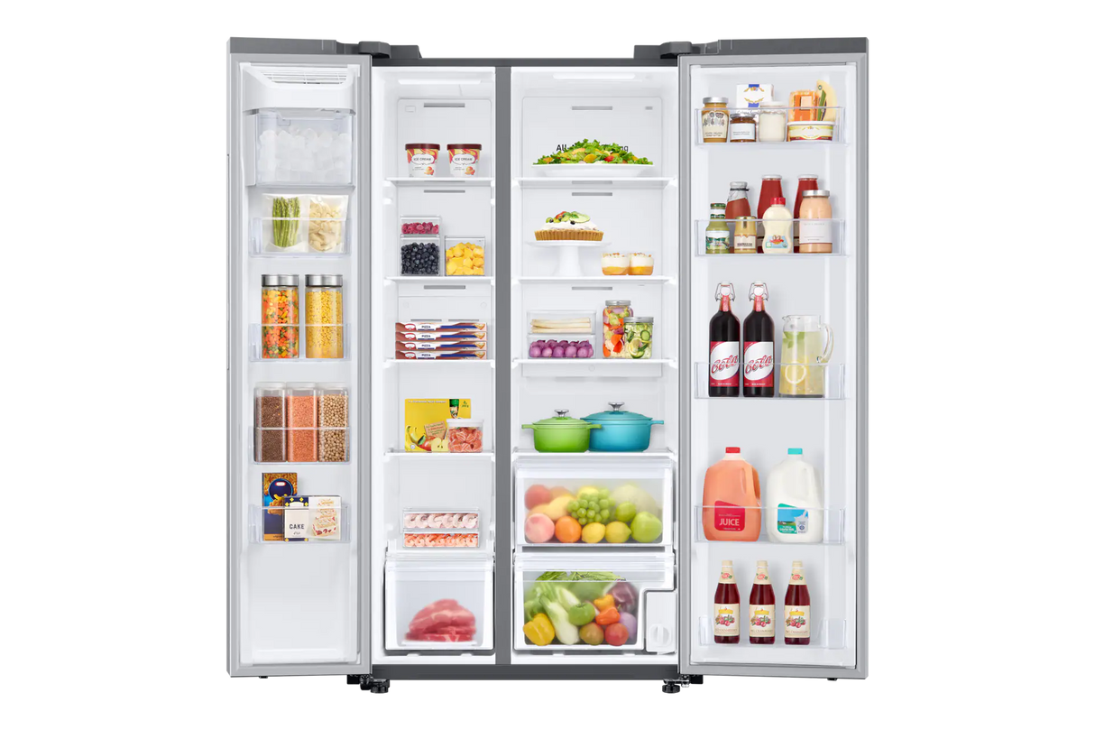 Samsung 23 cu. ft. Stainless Smart Counter Depth Side-by-Side Refrigerator rs23a500asr