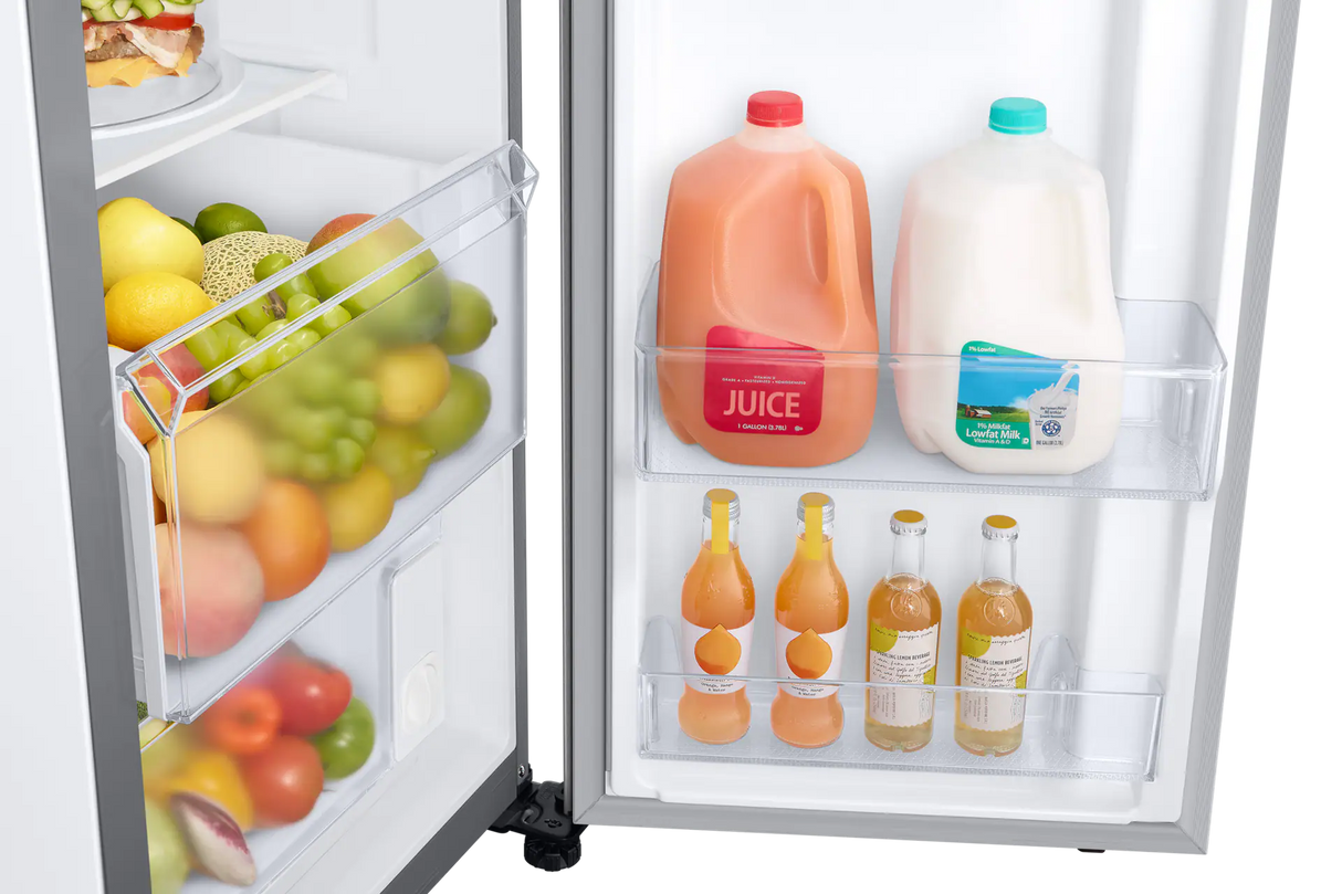 Samsung 23 cu. ft. Stainless Smart Counter Depth Side-by-Side Refrigerator rs23a500asr