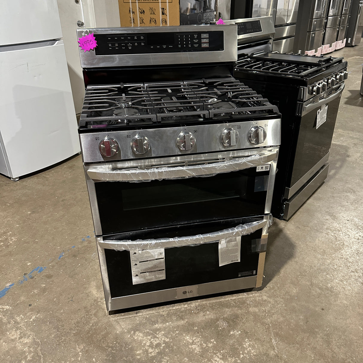 Lg Stainless Steel Gas Range 5 burner With Double Oven