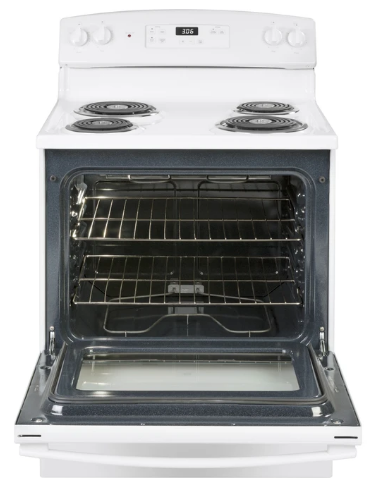 GE® 30” Free-Standing Electric Range with ENERGY STAR® Efficiency & Large Capacity Oven JBS360DMWW – White Electric Stove