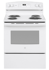 GE® 30” Free-Standing Electric Range with ENERGY STAR® Efficiency & Large Capacity Oven JBS360DMWW – White Electric Stove