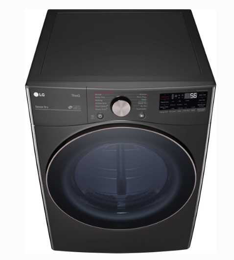 LG 7.4 Cu. Ft. Stackable Vented Gas Dryer with TrueSteam, Sensor Dry & Steam Cycle DLGX4001B – High Efficiency Smart Dryer (Black Steel)