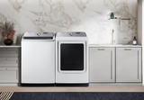 Samsung 28” 4.7 Cu. Ft. Top Load Washer & 7.4 Cu. Ft. Electric Dryer Laundry Pair WA47CG3500AW / DVE54CG7150WA3 – High Efficiency Smart Electric Set