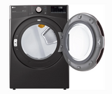 LG 7.4 Cu. Ft. Stackable Vented Gas Dryer with TrueSteam, Sensor Dry & Steam Cycle DLGX4001B – High Efficiency Smart Dryer (Black Steel)