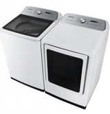 Samsung 28” 4.7 Cu. Ft. Top Load Washer & 7.4 Cu. Ft. Electric Dryer Laundry Pair WA47CG3500AW / DVE54CG7150WA3 – High Efficiency Smart Electric Set