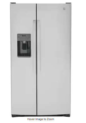 GE 25.3 cu. ft. Side by Side Refrigerator in Fingerprint Resistant Stainless Steel, Standard Depth