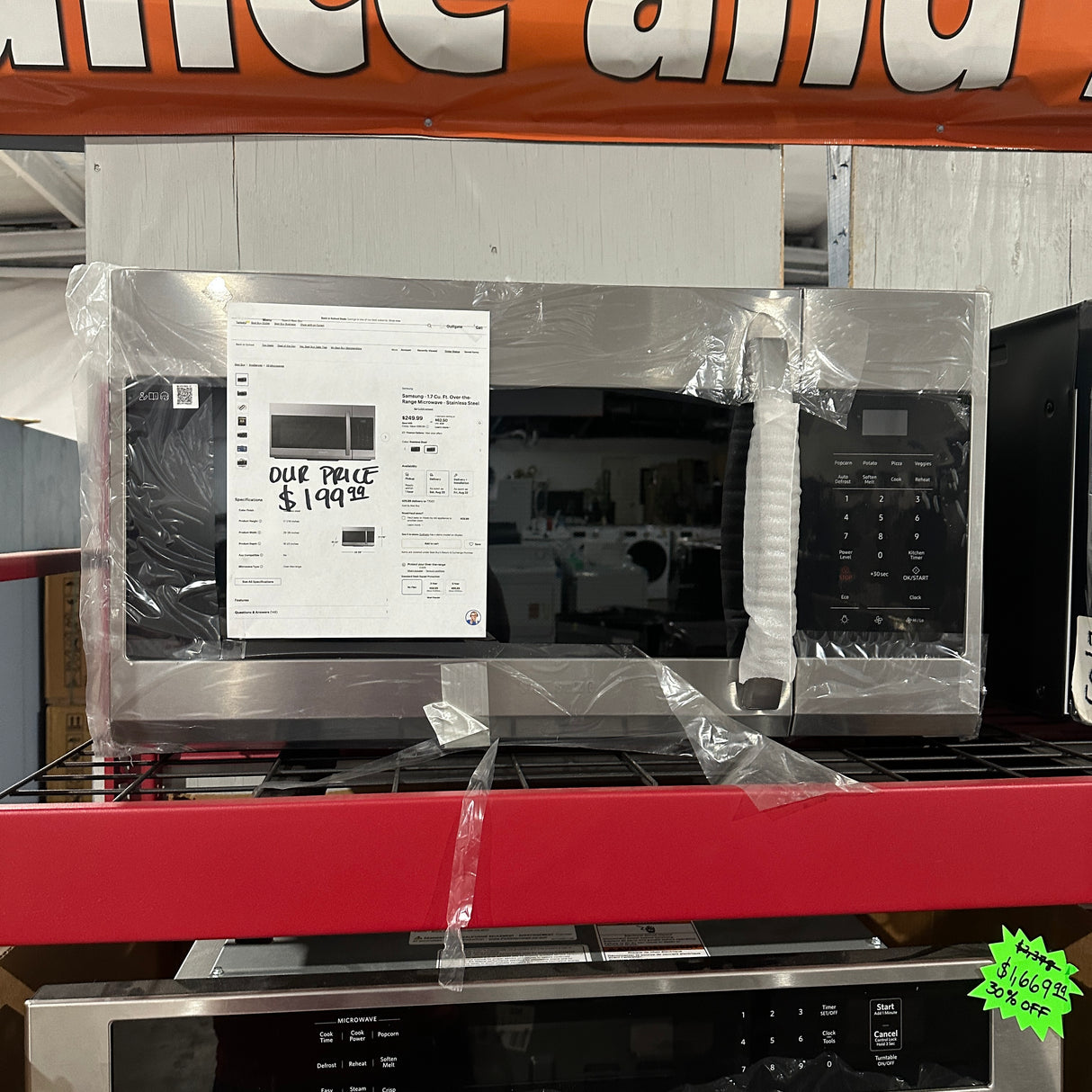 Samsung 1.7cu Ft Stainless Steel Microwave