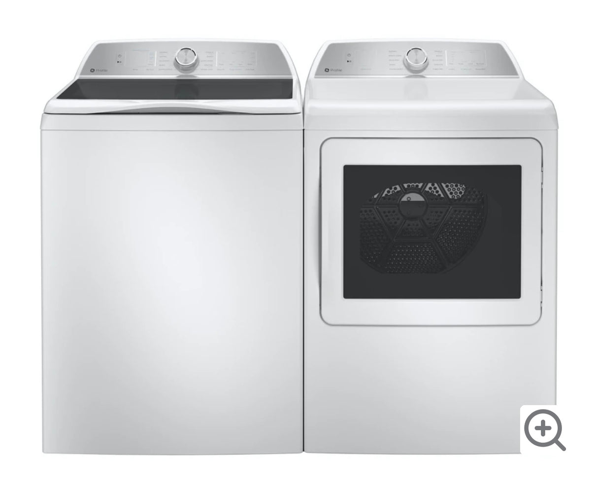 GE Profile™ Smart Top Load Washer & 7.4 Cu. Ft. electric Dryer Laundry Set with SmartHQ™ PTW605BSR1WS / PTD60GBSRWS