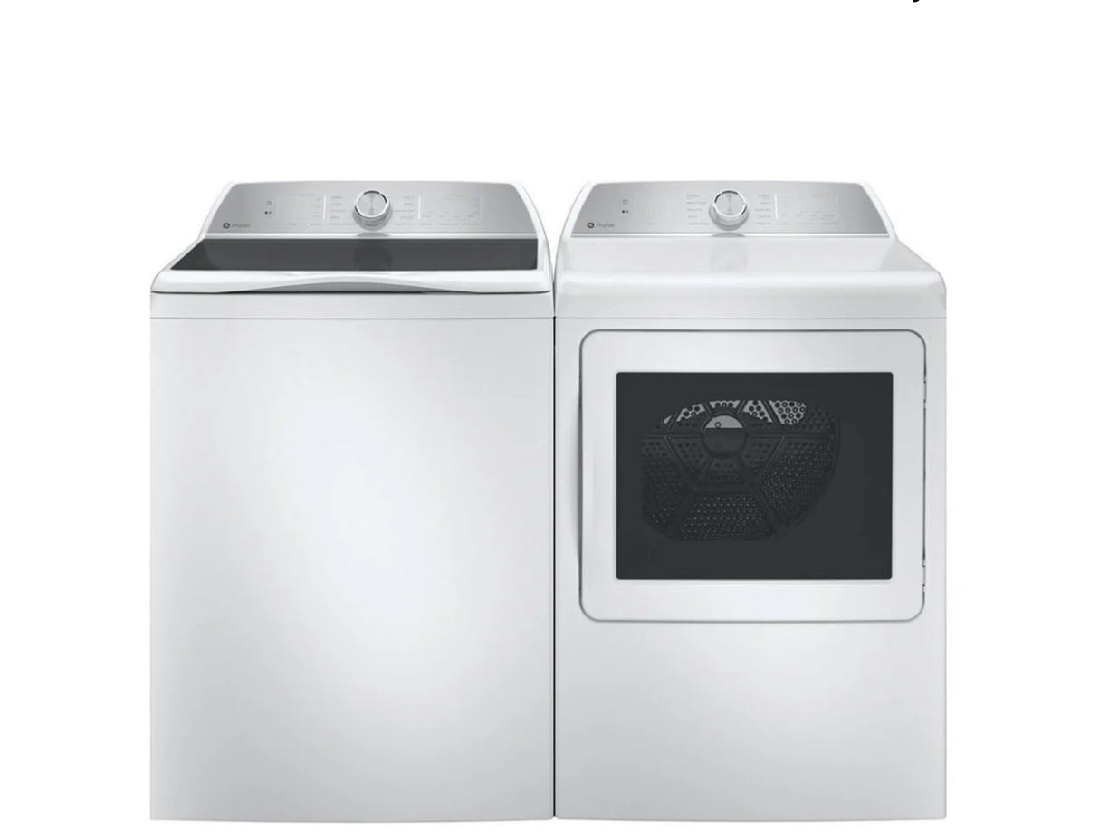 GE Profile™ Smart Top Load Washer & 7.4 Cu. Ft. Electric Dryer Laundry Set with SmartHQ™ PTW600BSR1WS / PTD60GBSRWS