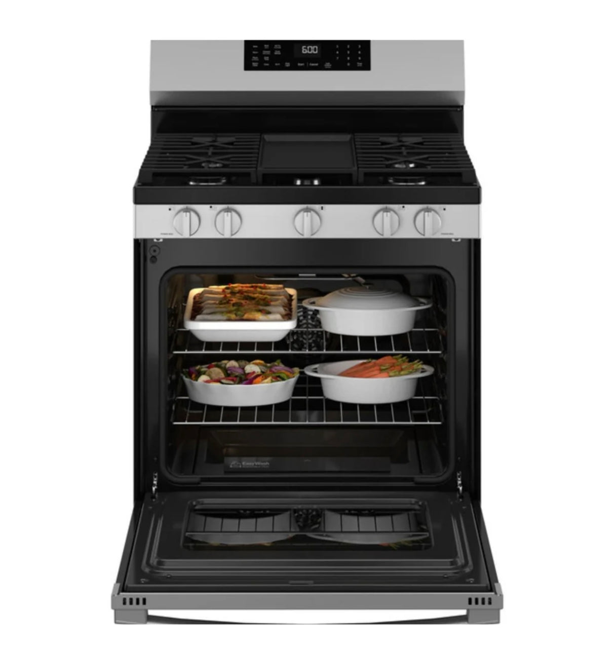 GE 30” Free-Standing Electric Range with Stainless Steel Finish GRF600AV2SS