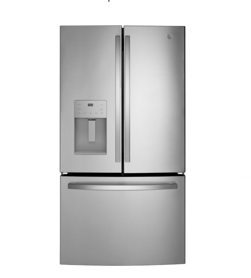 GE® 25.6 Cu. Ft. French Door Refrigerator with Ice & Water Dispenser GFE26JYMFS – Fingerprint Resistant Stainless Steel