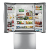 GE® 24.8 Cu. Ft. French Door Refrigerator with Internal Water Dispenser GNE25JYKFS – Fingerprint Resistant Stainless Steel