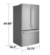 GE® 28.7 Cu. Ft. French Door Refrigerator with Internal Water Dispenser GNE29GYNFS – Fingerprint Resistant Stainless Steel