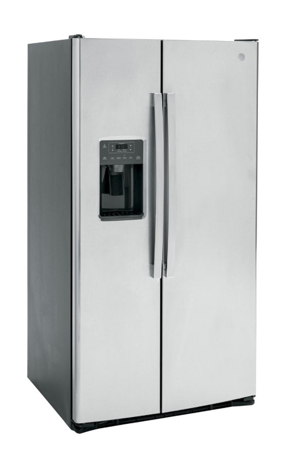 GE® 25.3 Cu. Ft. Side-by-Side Refrigerator with Ice & Water Dispenser GSE25GYPFS – Fingerprint Resistant Stainless Steel