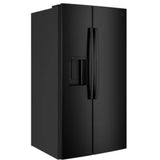 GE® 27.7 Cu. Ft. Side-by-Side Refrigerator with Ice & Water Dispenser GSE28NGYBB – Black Finish