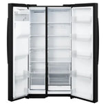 GE® 27.7 Cu. Ft. Side-by-Side Refrigerator with Ice & Water Dispenser GSE28NGYBB – Black Finish